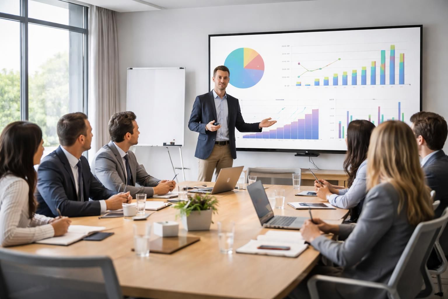optimisez vos réunions clients en utilisant un écran de projection bien réglé pour un pitch en grand format impactant et professionnel.
