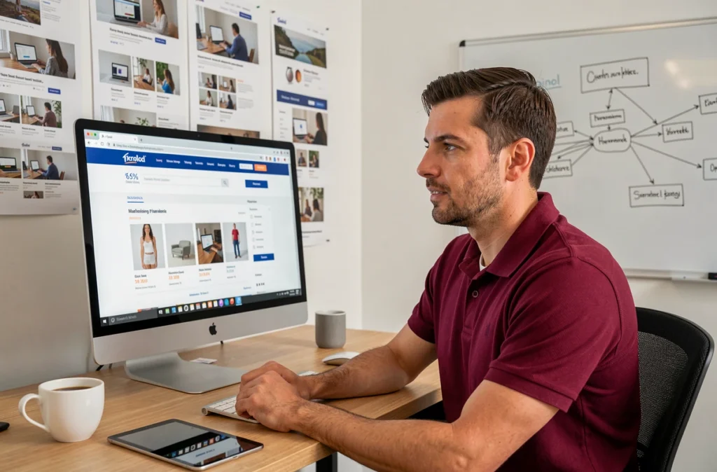 Développeur de l'agence Cibeo à Mulhouse travaillant sur la création d'un site e-commerce